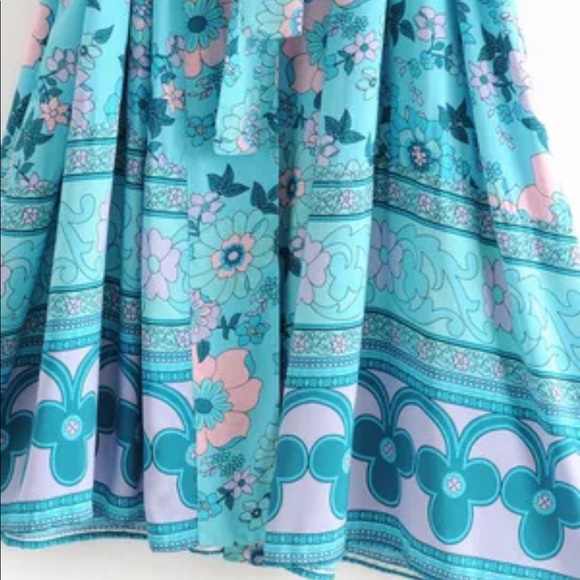 Beautiful Boho teal cotton kimono - Picture 4 of 6